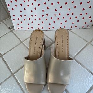 Adrienne Vittadini Women's Pearl Cream Slide Mules